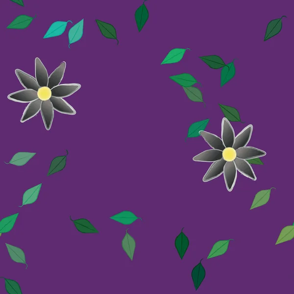 Feuillage Fleuri Papier Peint Fleuri Fleurs Illustration Vectorielle — Image vectorielle