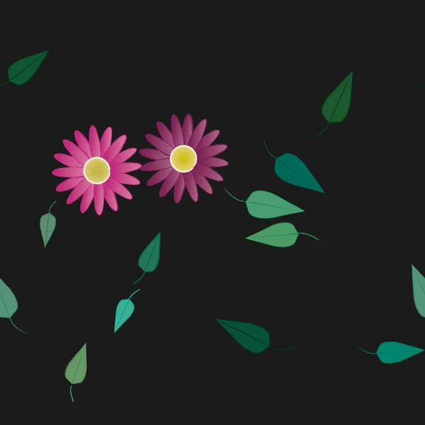 Vektorové Ilustrace Květin Listů Digitální Tapety Hladkém Pozadí — Stockový vektor