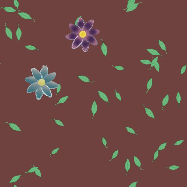 Illustrazione Vettoriale Fiori Fiore Foglie Carta Parati Digitale Sfondo Chiaro — Vettoriale Stock