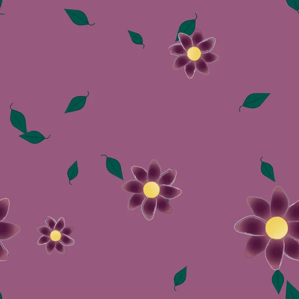 Flor Abstracta Follaje Flores Florecen Fondo Pantalla Vector Ilustración — Vector de stock