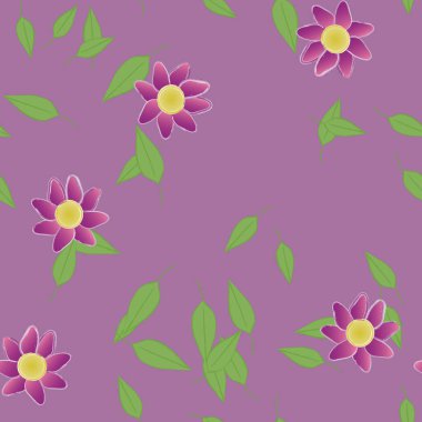 soyut çiçekler ve yapraklar, çiçekler duvar kağıtları, vektör illüstrasyonu