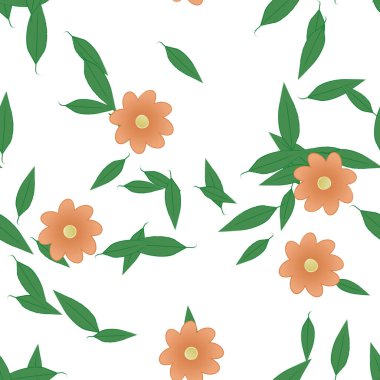 soyut çiçekler ve yapraklar, çiçekler duvar kağıtları, vektör illüstrasyonu