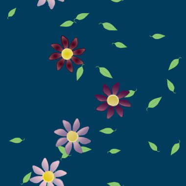 Çiçek yaprakları, çiçekler duvar kağıtları, vektör illüstrasyonları..