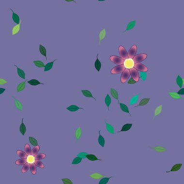 soyut çiçekler ve yapraklar, çiçekler duvar kağıtları, vektör illüstrasyonu