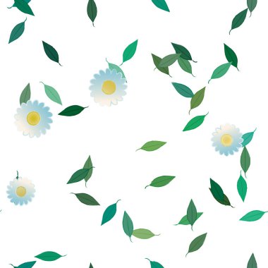 soyut çiçekler ve yapraklar, çiçekler duvar kağıtları, vektör illüstrasyonu