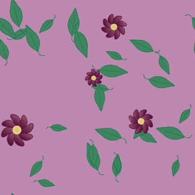 soyut çiçekler ve yapraklar, çiçekler duvar kağıtları, vektör illüstrasyonu