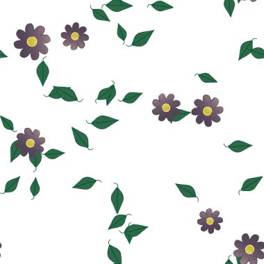 soyut çiçekler ve yapraklar, çiçekler duvar kağıtları, vektör illüstrasyonu