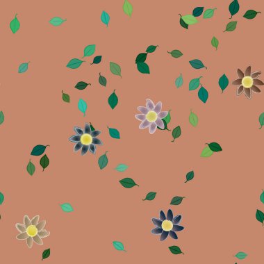 soyut çiçekler ve yapraklar, çiçekler duvar kağıtları, vektör illüstrasyonu