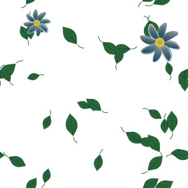 soyut çiçekler ve yapraklar, çiçekler duvar kağıtları, vektör illüstrasyonu