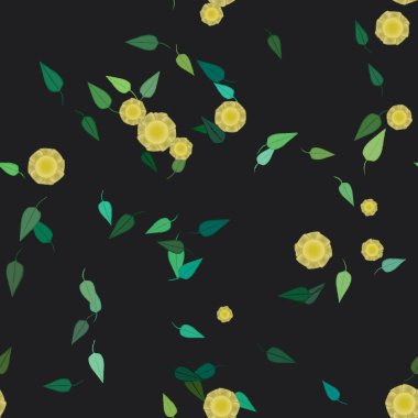 soyut çiçekler ve yapraklar, çiçekler duvar kağıtları, vektör illüstrasyonu