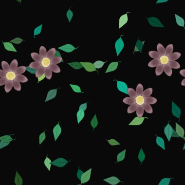 Çiçek yaprakları, çiçekler duvar kağıtları, vektör illüstrasyonları..