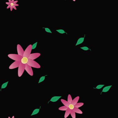 soyut çiçekler ve yapraklar, çiçekler duvar kağıtları, vektör illüstrasyonu