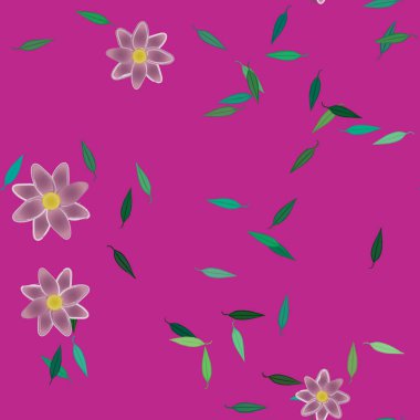 soyut çiçekler ve yapraklar, çiçekler duvar kağıtları, vektör illüstrasyonu