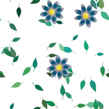 soyut çiçekler ve yapraklar, çiçekler duvar kağıtları, vektör illüstrasyonu