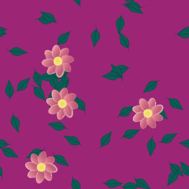 Çiçek yaprakları, çiçekler duvar kağıtları, vektör illüstrasyonları..