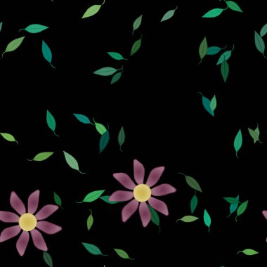 soyut çiçekler ve yapraklar, çiçekler duvar kağıtları, vektör illüstrasyonu