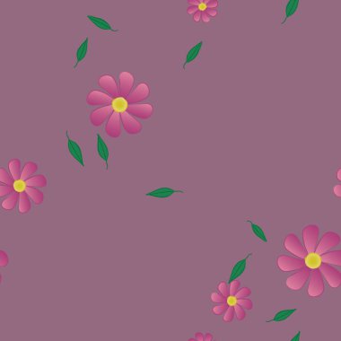 soyut çiçekler ve yapraklar, çiçekler duvar kağıtları, vektör illüstrasyonu