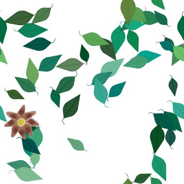 soyut çiçekler ve yapraklar, çiçekler duvar kağıtları, vektör illüstrasyonu