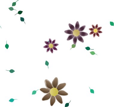 soyut çiçekler ve yapraklar, çiçekler duvar kağıtları, vektör illüstrasyonu