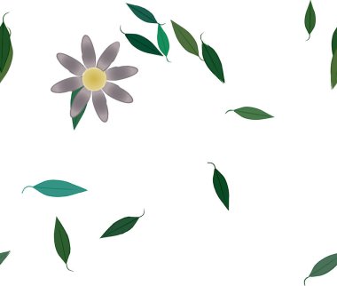 soyut çiçekler ve yapraklar, çiçekler duvar kağıtları, vektör illüstrasyonu