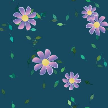 soyut çiçekler ve yapraklar, çiçekler duvar kağıtları, vektör illüstrasyonu