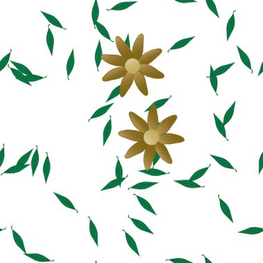 soyut çiçekler ve yapraklar, çiçekler duvar kağıtları, vektör illüstrasyonu