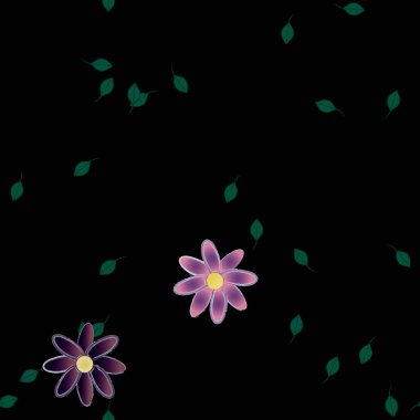 soyut çiçekler ve yapraklar, çiçekler duvar kağıtları, vektör illüstrasyonu