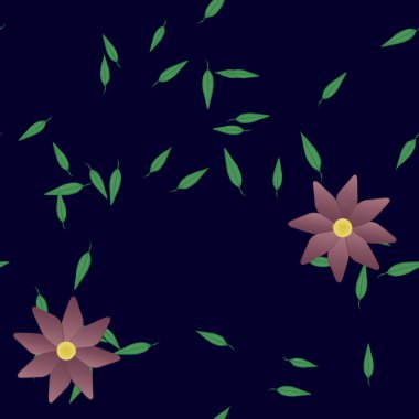 soyut çiçekler ve yapraklar, çiçekler duvar kağıtları, vektör illüstrasyonu