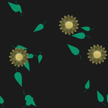 soyut çiçekler ve yapraklar, çiçekler duvar kağıtları, vektör illüstrasyonu