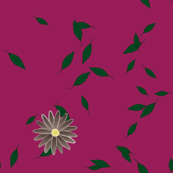 Ilustración Vectorial Flores Flor Hojas Fondo Pantalla Digital Sobre Fondo — Vector de stock