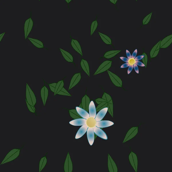 Bloesem Gebladerte Bloemen Bloei Behang Vector Illustratie — Stockvector