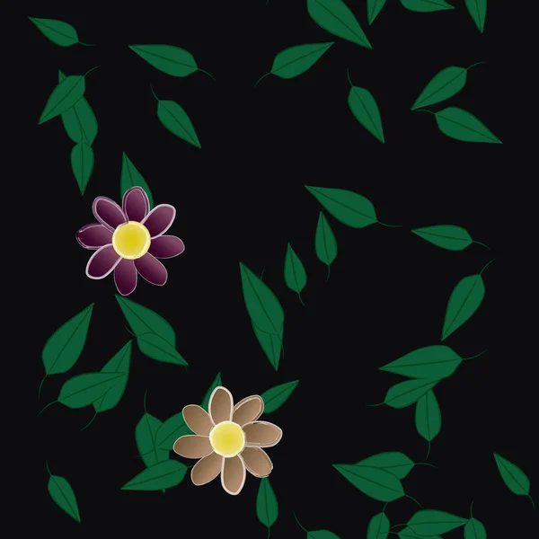 Fleur Abstraite Feuillage Papier Peint Fleur Fleurs Illustration Vectorielle — Image vectorielle