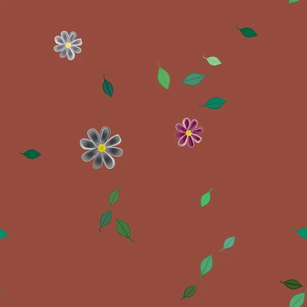 Ilustración Vectorial Flores Flor Hojas Fondo Pantalla Digital Sobre Fondo — Vector de stock