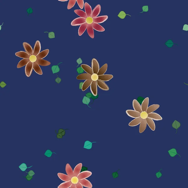 Ilustración Vectorial Flores Flor Hojas Fondo Pantalla Digital Sobre Fondo — Vector de stock