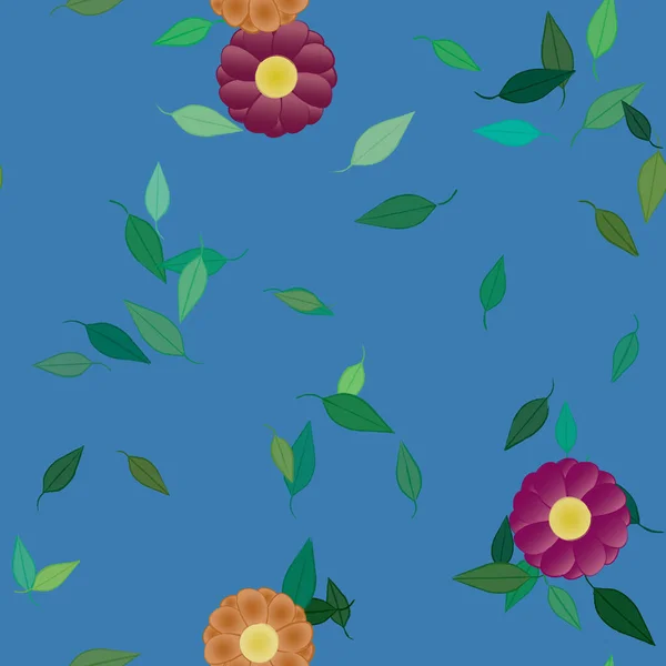 Vektor Illustration Von Schwimmenden Blumen Blüte Und Blättern Digitale Hintergrundbilder — Stockvektor