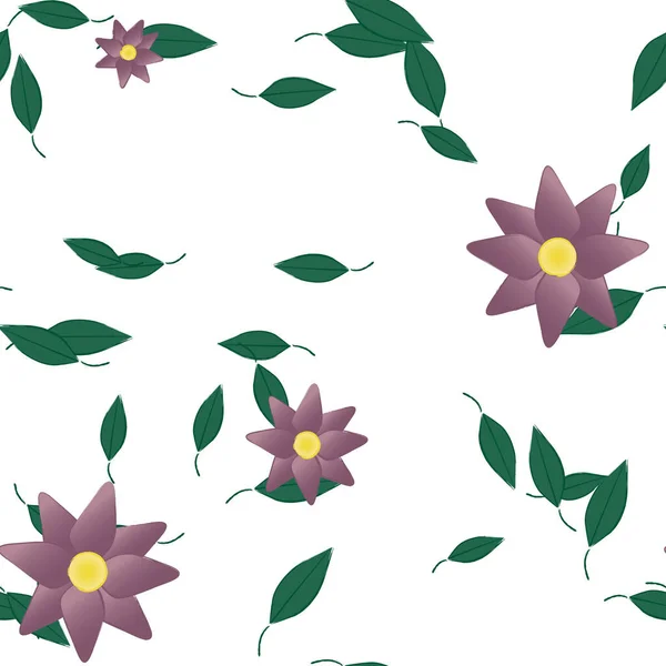 Folhagem Flor Flores Florescer Papel Parede Ilustração Vetorial — Vetor de Stock