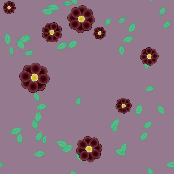 Fleur Abstraite Feuillage Papier Peint Fleur Fleurs Illustration Vectorielle — Image vectorielle