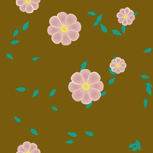 Abstracte Bloesem Gebladerte Bloemen Bloei Behang Vector Illustratie — Stockvector