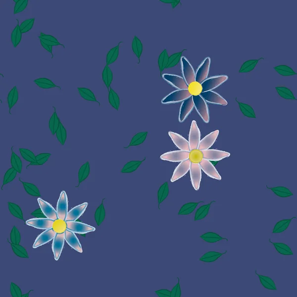 Illustration Vectorielle Fleurs Fleurs Feuilles Papier Peint Numérique Sur Fond — Image vectorielle