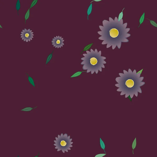 Векторна Ілюстрація Квітів Листя Цифрові Шпалери Звичайному Фоні — стоковий вектор