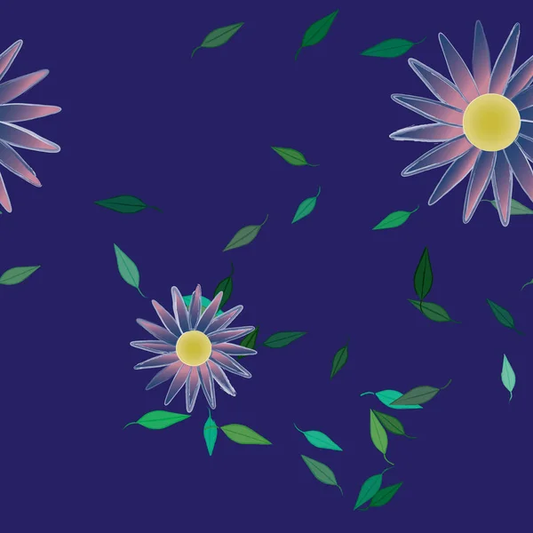 Illustration Vectorielle Fleurs Fleurs Feuilles Papier Peint Numérique Sur Fond — Image vectorielle