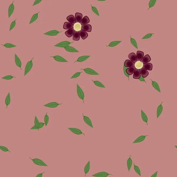 Illustrazione Vettoriale Fiori Fiore Foglie Carta Parati Digitale Sfondo Chiaro — Vettoriale Stock