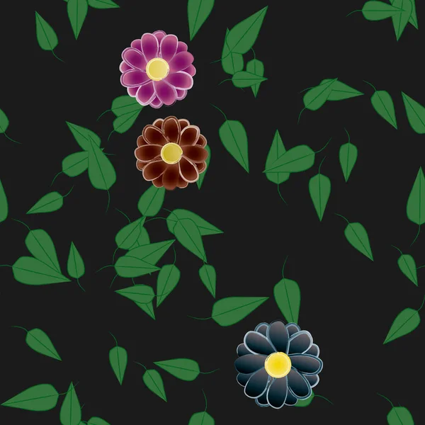 Abstrakt Blomma Och Bladverk Blommor Blomma Tapet Vektor Illustration — Stock vektor