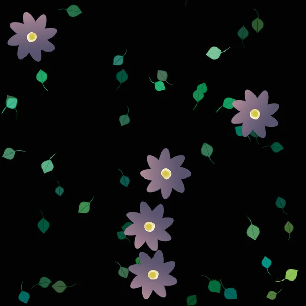 Ilustración Vectorial Flores Flor Hojas Fondo Pantalla Digital Sobre Fondo — Archivo Imágenes Vectoriales