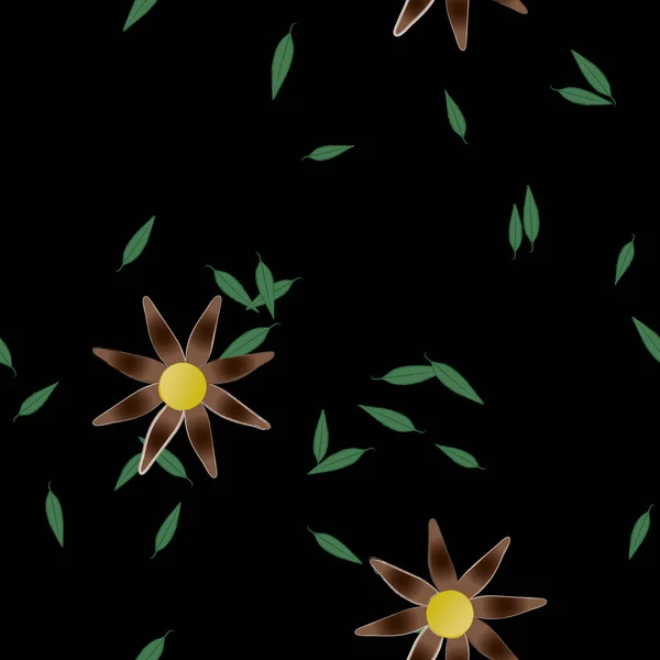 Feuillage Fleuri Papier Peint Fleuri Fleurs Illustration Vectorielle — Image vectorielle