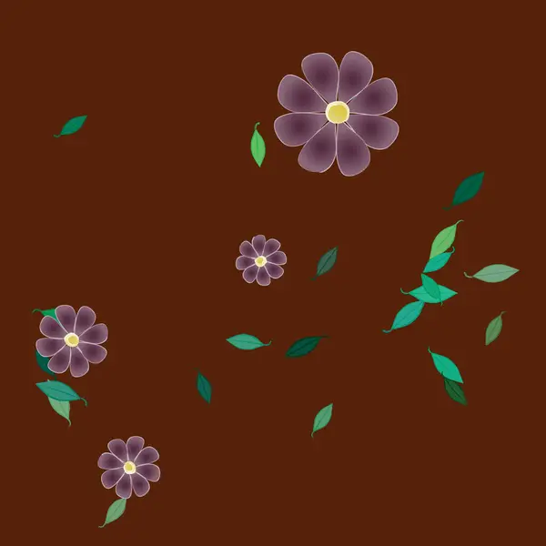 Feuillage Fleuri Papier Peint Fleuri Fleurs Illustration Vectorielle — Image vectorielle