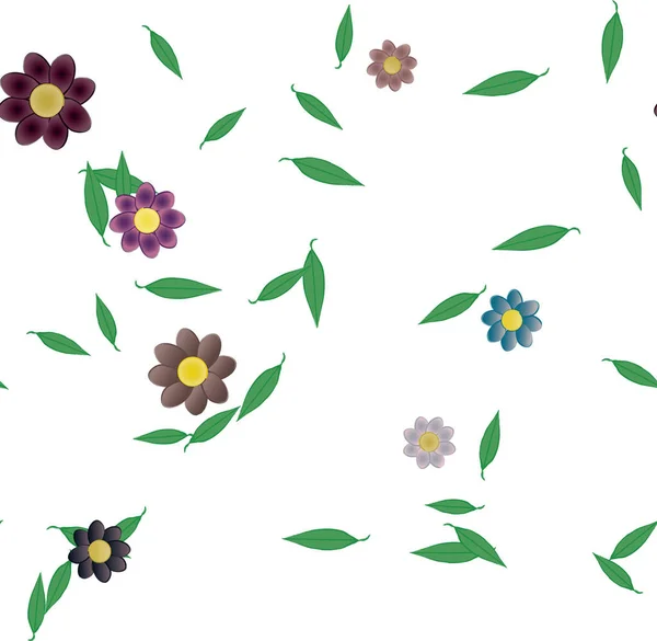 Fleur Abstraite Feuillage Papier Peint Fleur Fleurs Illustration Vectorielle — Image vectorielle