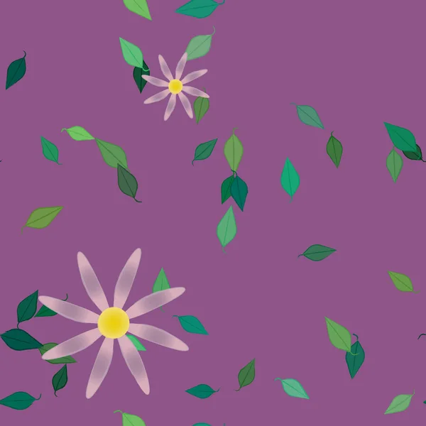 Vektor Illustration Flydende Blomster Blomst Blade Digital Tapet Almindelig Baggrund – Stock-vektor