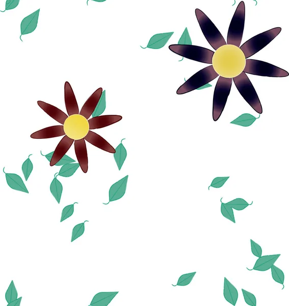 Abstrakti Kukka Lehdet Kukat Kukkivat Tapetti Vektori Kuva — vektorikuva