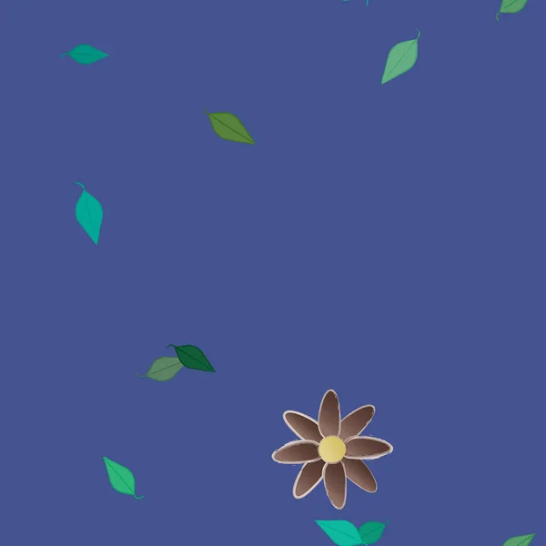 花や葉のベクトルイラスト 無地の背景のデジタル壁紙 — ストックベクタ